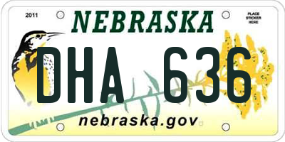 NE license plate DHA636