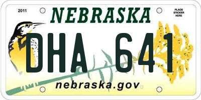 NE license plate DHA641