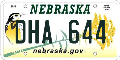 NE license plate DHA644