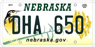 NE license plate DHA650
