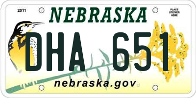 NE license plate DHA651