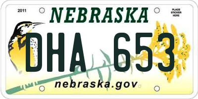 NE license plate DHA653