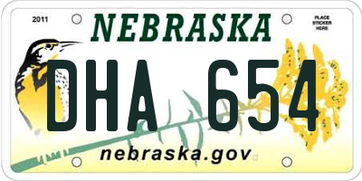 NE license plate DHA654