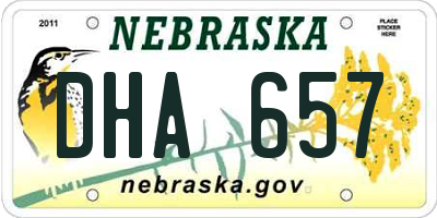 NE license plate DHA657