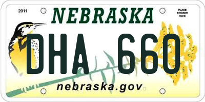 NE license plate DHA660