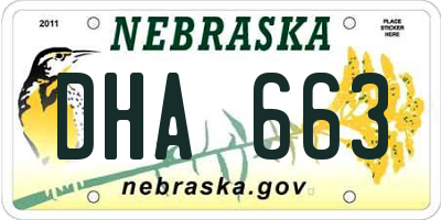 NE license plate DHA663