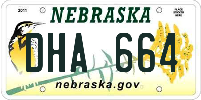 NE license plate DHA664