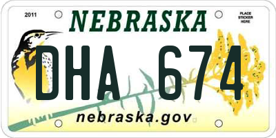 NE license plate DHA674