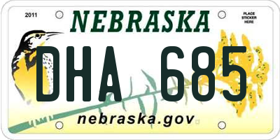 NE license plate DHA685