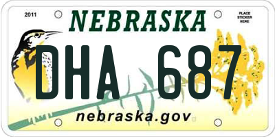 NE license plate DHA687