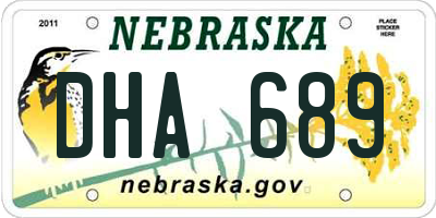 NE license plate DHA689