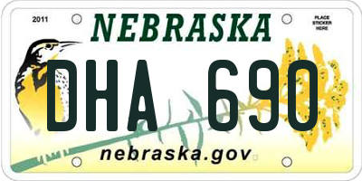 NE license plate DHA690