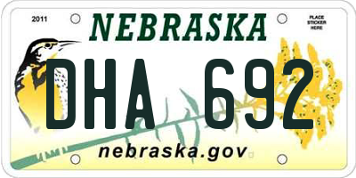 NE license plate DHA692