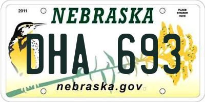 NE license plate DHA693