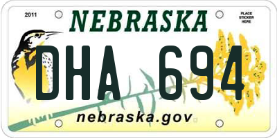 NE license plate DHA694