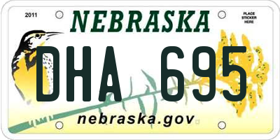 NE license plate DHA695