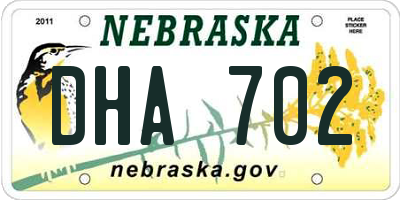 NE license plate DHA702