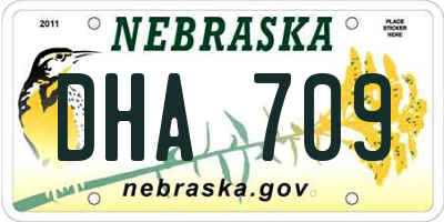 NE license plate DHA709