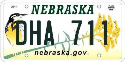 NE license plate DHA711