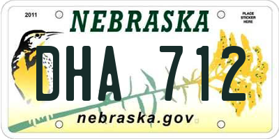 NE license plate DHA712