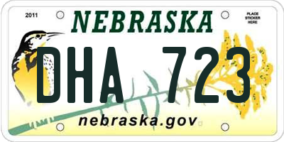 NE license plate DHA723