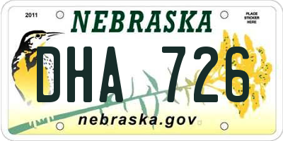 NE license plate DHA726
