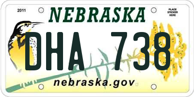 NE license plate DHA738