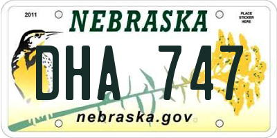 NE license plate DHA747
