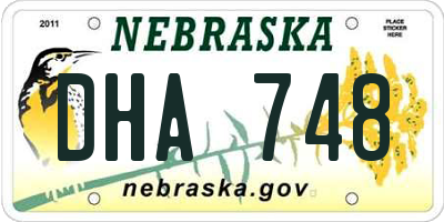 NE license plate DHA748