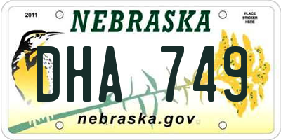 NE license plate DHA749