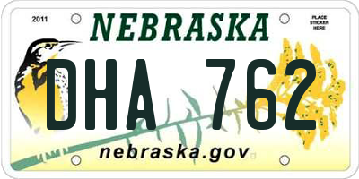 NE license plate DHA762