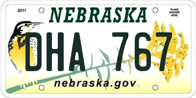 NE license plate DHA767