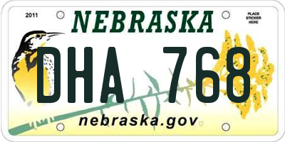 NE license plate DHA768