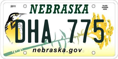 NE license plate DHA775