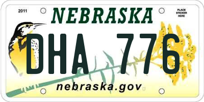 NE license plate DHA776