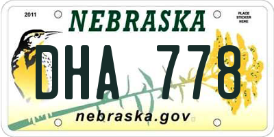 NE license plate DHA778