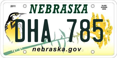 NE license plate DHA785