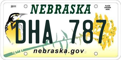 NE license plate DHA787