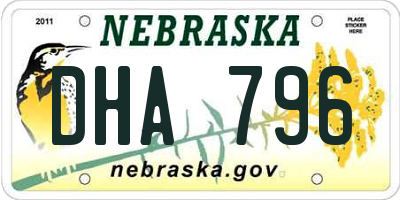 NE license plate DHA796