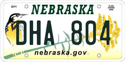 NE license plate DHA804