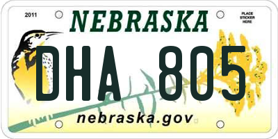 NE license plate DHA805