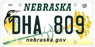 NE license plate DHA809