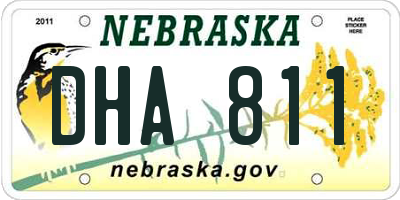 NE license plate DHA811
