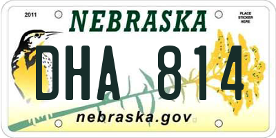 NE license plate DHA814