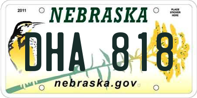 NE license plate DHA818