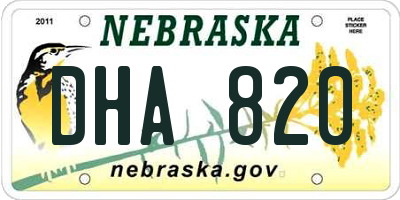 NE license plate DHA820