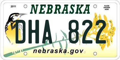 NE license plate DHA822