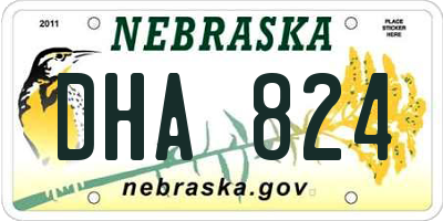 NE license plate DHA824