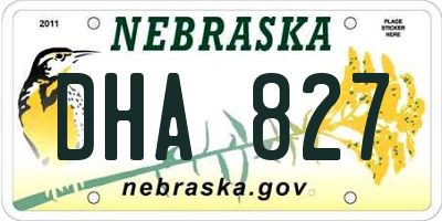 NE license plate DHA827