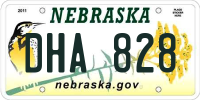 NE license plate DHA828